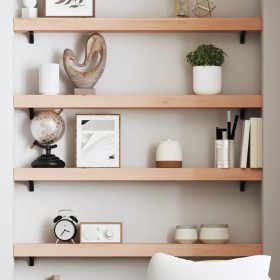 Estante de pared madera maciza de roble sin tratar 80x10x6 cm de , Estantes y estanterías - Ref: Foro24-363538, Precio: 31,62...
