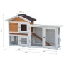 @Pet Conejera Queensland blanca y marrón 147x53x85 cm de , Jaulas y habitáculos para animales pequeños - Ref: Foro24-441157, ...