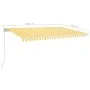 Toldo retráctil manual amarillo y blanco 500x300 cm de vidaXL, Toldos - Ref: Foro24-3068938, Precio: 406,10 €, Descuento: %