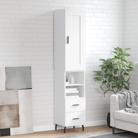 Aparador alto madera contrachapada blanco 34,5x34x180 cm de , Aparadores - Ref: Foro24-3200273, Precio: 112,40 €, Descuento: %