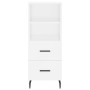 Aparador alto madera contrachapada blanco 34,5x34x180 cm de , Aparadores - Ref: Foro24-3200273, Precio: 112,40 €, Descuento: %