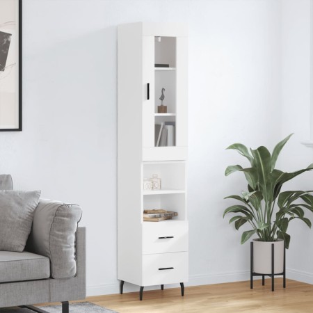 Aparador alto madera contrachapada blanco 34,5x34x180 cm de , Aparadores - Ref: Foro24-3199313, Precio: 112,52 €, Descuento: %