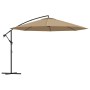 Sombrilla voladiza con poste de aluminio gris taupe 350 cm de , Sombrillas - Ref: Foro24-44506, Precio: 119,98 €, Descuento: %