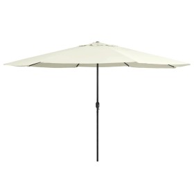 Sombrilla de jardín con palo de metal blanco arena 390 cm de , Sombrillas - Ref: Foro24-47378, Precio: 83,26 €, Descuento: %