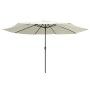 Sombrilla de jardín con palo de metal blanco arena 390 cm de , Sombrillas - Ref: Foro24-47378, Precio: 83,26 €, Descuento: %