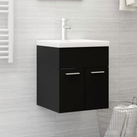 Mueble con lavabo madera de ingeniería negro de vidaXL, Tocadores de baño - Ref: Foro24-3071262, Precio: 158,10 €, Descuento: %
