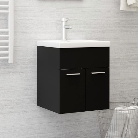 Mueble con lavabo madera de ingeniería negro de vidaXL, Tocadores de baño - Ref: Foro24-3071262, Precio: 158,10 €, Descuento: %