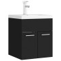 Mueble con lavabo madera de ingeniería negro de vidaXL, Tocadores de baño - Ref: Foro24-3071262, Precio: 158,10 €, Descuento: %