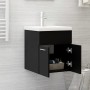 Mueble con lavabo madera de ingeniería negro de vidaXL, Tocadores de baño - Ref: Foro24-3071262, Precio: 158,10 €, Descuento: %