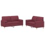 Juego de sofás con cojines 2 piezas tela rojo tinto de , Sofás - Ref: Foro24-3201296, Precio: 421,99 €, Descuento: %