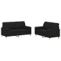 Juego de sofás con cojines 2 piezas tela negro de , Sofás - Ref: Foro24-3201294, Precio: 420,41 €, Descuento: %