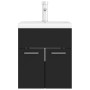Mueble con lavabo madera de ingeniería negro de vidaXL, Tocadores de baño - Ref: Foro24-3071262, Precio: 158,10 €, Descuento: %