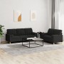 Juego de sofás con cojines 2 piezas tela negro de , Sofás - Ref: Foro24-3201326, Precio: 495,82 €, Descuento: %