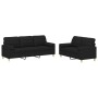 Juego de sofás con cojines 2 piezas tela negro de , Sofás - Ref: Foro24-3201326, Precio: 495,82 €, Descuento: %