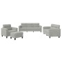 Juego de sofás con cojines 4 piezas tela microfibra gris claro de , Sofás - Ref: Foro24-3202297, Precio: 892,52 €, Descuento: %