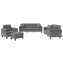 Juego de sofás con cojines 4 piezas tela microfibra gris oscuro de , Sofás - Ref: Foro24-3202310, Precio: 840,04 €, Descuento: %