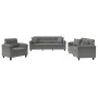 Juego de sofás con cojines 3 piezas tela microfibra gris oscuro de , Sofás - Ref: Foro24-3202304, Precio: 821,98 €, Descuento: %