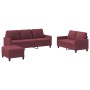 Juego de sofás con cojines 3 piezas tela rojo tinto de , Sofás - Ref: Foro24-3201474, Precio: 477,67 €, Descuento: %