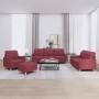 Juego de sofás con cojines 4 piezas tela rojo tinto de , Sofás - Ref: Foro24-3201256, Precio: 596,32 €, Descuento: %
