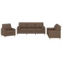 Juego de sofás con cojines 3 piezas tela marrón de , Sofás - Ref: Foro24-3201261, Precio: 635,25 €, Descuento: %
