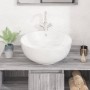 Lavabo redondo cerámica blanco 44x17 cm de , Lavabos - Ref: Foro24-153342, Precio: 79,48 €, Descuento: %