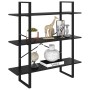 Estantería 3 niveles madera maciza de pino negro 100x30x105 cm de , Librerías y estanterías - Ref: Foro24-806556, Precio: 74,...