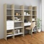 Estantería madera contrachapada blanco y roble 60x35x180 cm de , Librerías y estanterías - Ref: Foro24-803412, Precio: 91,10 ...