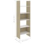Estantería madera contrachapada blanco y roble 60x35x180 cm de , Librerías y estanterías - Ref: Foro24-803412, Precio: 91,10 ...