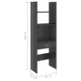 Estantería de madera contrachapada gris brillante 60x35x180 cm de , Librerías y estanterías - Ref: Foro24-803433, Precio: 59,...