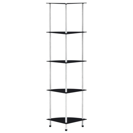 Estantería 5 niveles cristal templado negro 30x30x130 cm de , Librerías y estanterías - Ref: Foro24-249521, Precio: 51,95 €, ...