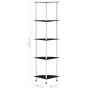Estantería 5 niveles cristal templado negro 30x30x130 cm de , Librerías y estanterías - Ref: Foro24-249521, Precio: 51,95 €, ...