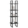 Estantería 4 niveles madera maciza de pino negro 40x30x140 cm de , Librerías y estanterías - Ref: Foro24-806426, Precio: 73,7...