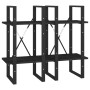 Estantería 4 niveles madera maciza de pino negro 40x30x140 cm de , Librerías y estanterías - Ref: Foro24-806426, Precio: 73,7...