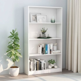 Estantería de 4 niveles madera contrachapada blanca 80x24x142cm de , Librerías y estanterías - Ref: Foro24-800909, Precio: 90...
