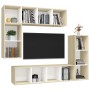 Muebles de salón 4 piezas madera de ingeniería roble Sonoma de , Muebles TV - Ref: Foro24-3079822, Precio: 210,77 €, Descuent...