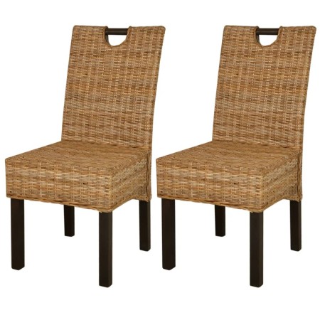 Sillas de comedor 2 unidades ratán kubu madera de mango de , Sillas de comedor - Ref: Foro24-243638, Precio: 182,59 €, Descue...