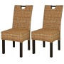 Sillas de comedor 2 unidades ratán kubu madera de mango de , Sillas de comedor - Ref: Foro24-243638, Precio: 182,59 €, Descue...