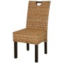 Sillas de comedor 2 unidades ratán kubu madera de mango de , Sillas de comedor - Ref: Foro24-243638, Precio: 182,59 €, Descue...