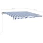 Toldo automático retráctil azul y blanco 400x350 cm de vidaXL, Toldos - Ref: Foro24-3068986, Precio: 417,20 €, Descuento: %