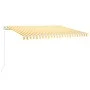 Toldo manual retráctil amarillo y blanco 450x350 cm de vidaXL, Toldos - Ref: Foro24-3068998, Precio: 375,56 €, Descuento: %