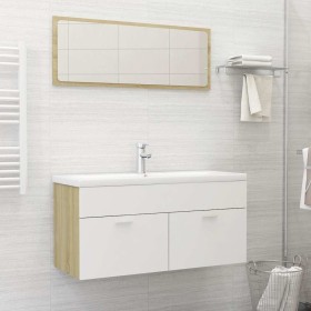 Set de muebles de baño 2 pzas madera contrachapada blanco roble de , Muebles de baño - Ref: Foro24-804814, Precio: 81,23 €, D...