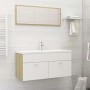Set de muebles de baño 2 pzas madera contrachapada blanco roble de , Muebles de baño - Ref: Foro24-804814, Precio: 81,23 €, D...