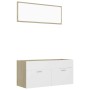 Set de muebles de baño 2 pzas madera contrachapada blanco roble de , Muebles de baño - Ref: Foro24-804814, Precio: 81,23 €, D...