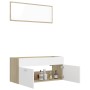 Set de muebles de baño 2 pzas madera contrachapada blanco roble de , Muebles de baño - Ref: Foro24-804814, Precio: 81,23 €, D...