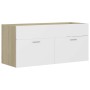 Set de muebles de baño 2 pzas madera contrachapada blanco roble de , Muebles de baño - Ref: Foro24-804814, Precio: 81,23 €, D...