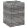 Mesa auxiliar superficie vidrio ratán sint. gris 35x35x52 cm de , Mesas auxiliares - Ref: Foro24-46983, Precio: 76,36 €, Desc...