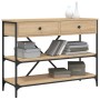 Mesa consola cajones estantes madera de ingeniería roble Sonoma de , Mesas auxiliares - Ref: Foro24-833404, Precio: 131,41 €,...