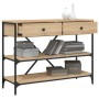 Mesa consola cajones estantes madera de ingeniería roble Sonoma de , Mesas auxiliares - Ref: Foro24-833404, Precio: 131,41 €,...