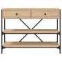 Mesa consola cajones estantes madera de ingeniería roble Sonoma de , Mesas auxiliares - Ref: Foro24-833404, Precio: 131,41 €,...