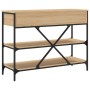 Mesa consola cajones estantes madera de ingeniería roble Sonoma de , Mesas auxiliares - Ref: Foro24-833404, Precio: 131,41 €,...